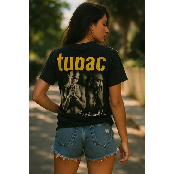 2Pac Tupac Graphic Jersey Tee Hip Hop Streetwear XS - Picture 5 of 5